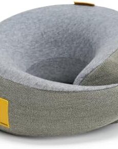 MOKOBARA The Travel Pillow | Memory Foam Neck Support Cushion | Ergonomic Cervical Pain Relief | Adjustable Headrest for Airplane Car & Train |Washable Cover | Essential Gear | Cloud Forest Grey